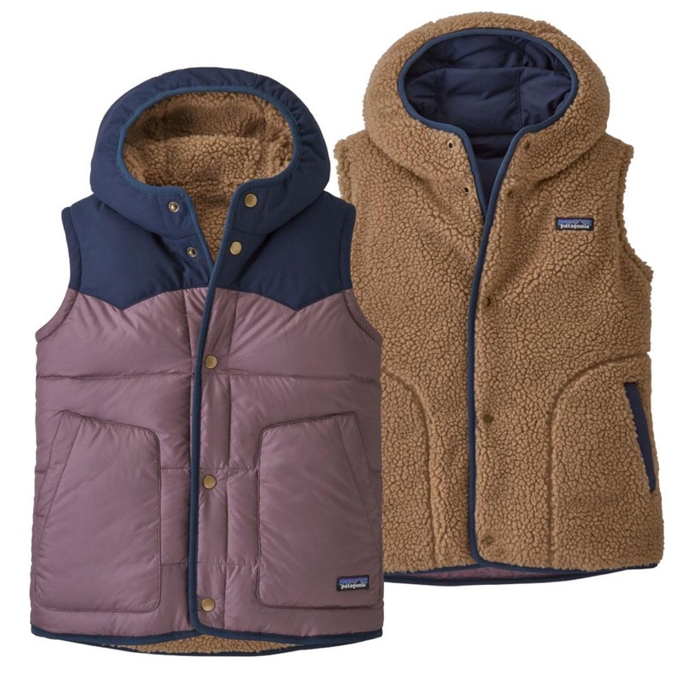 Patagonia Girls Bivy Hoody Vest Reversible Like New